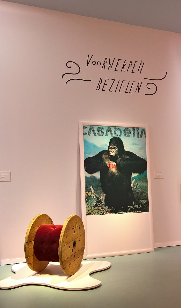 Rocchetto by Maurizio Cattelan and a Casabella cover by Alessandro Mendini, as seen at Mondo Mendini, The Groninger Museum, Groningen