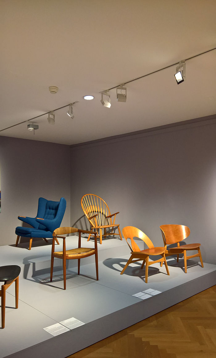 Designs from Denmark by Børge Mogensen, Hans J Wegner & Finn Juhl, as seen at Nordic Design. The Response to the Bauhaus, Bröhan Museum, Berlin