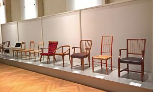 A collection of wooden chairs originally presented as part of Sitzen 69, as seen at Sitzen 69 Revisited @ MAK – Museum für angewandte Kunst, Vienna