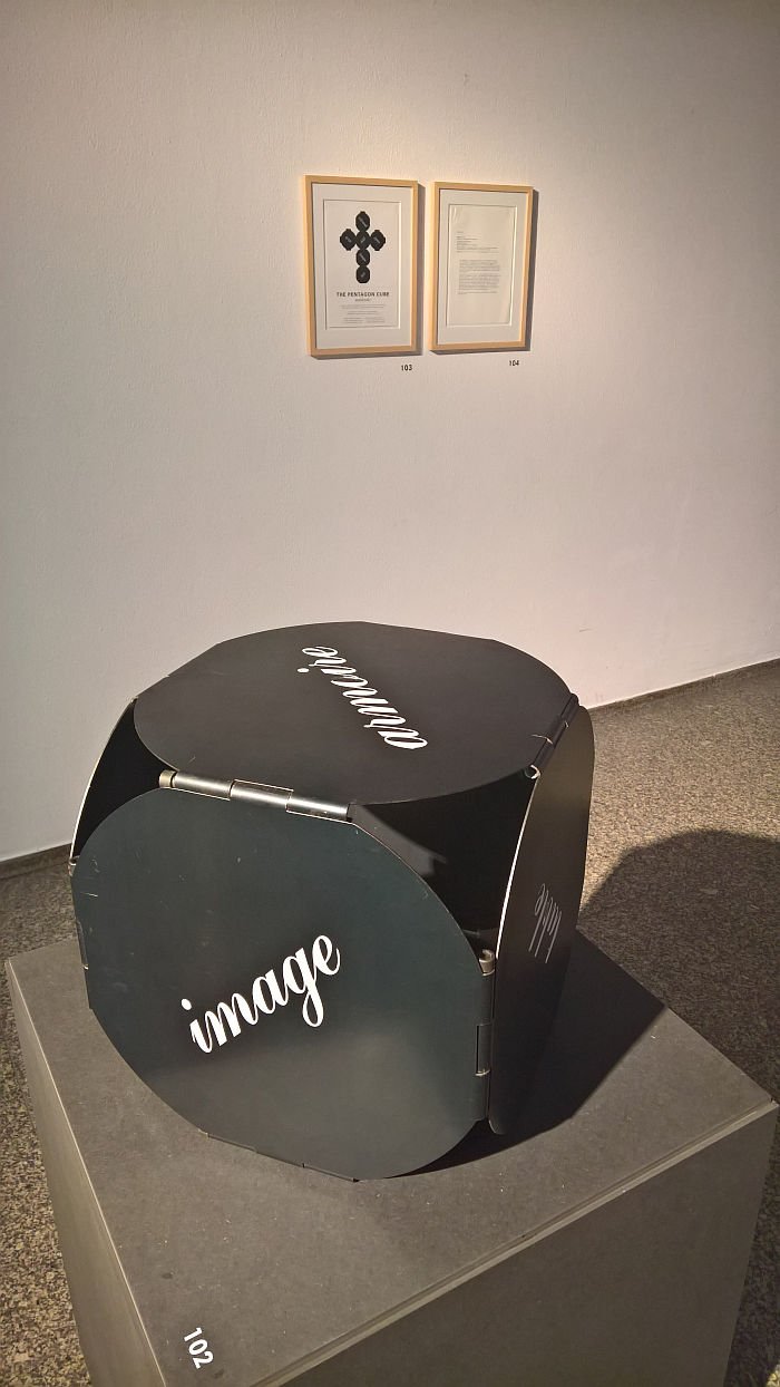 The Pentagon cube by Laubersheimer, Müller and Voggenreiter, as seen at Design Gruppe Pentagon, Museum für Angewandte Kunst Cologne