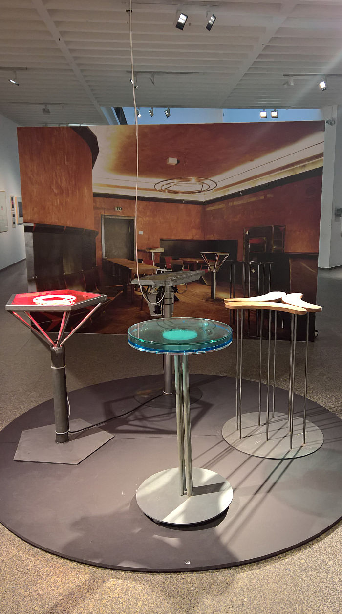 The four bistro tables developed for Cafe 