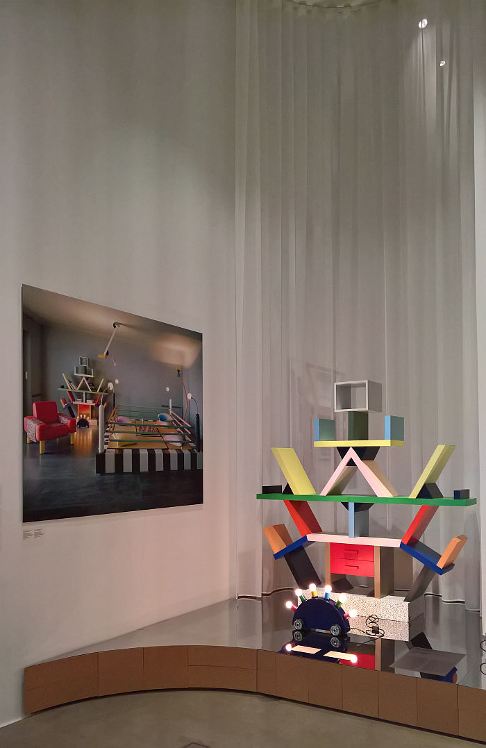 Karl Lagerfeld's Memphis interior, as seen at Home Stories: 100 Years, 20 Visionary Interiors, Vitra Design Museum