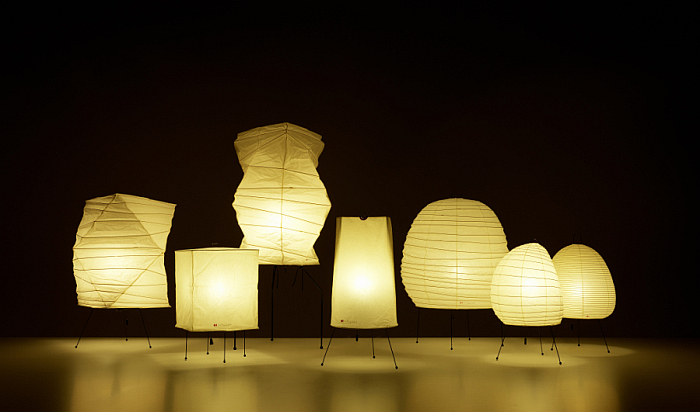 Akari = Light. A selection of Akari light sculptures by Isamu Noguchi