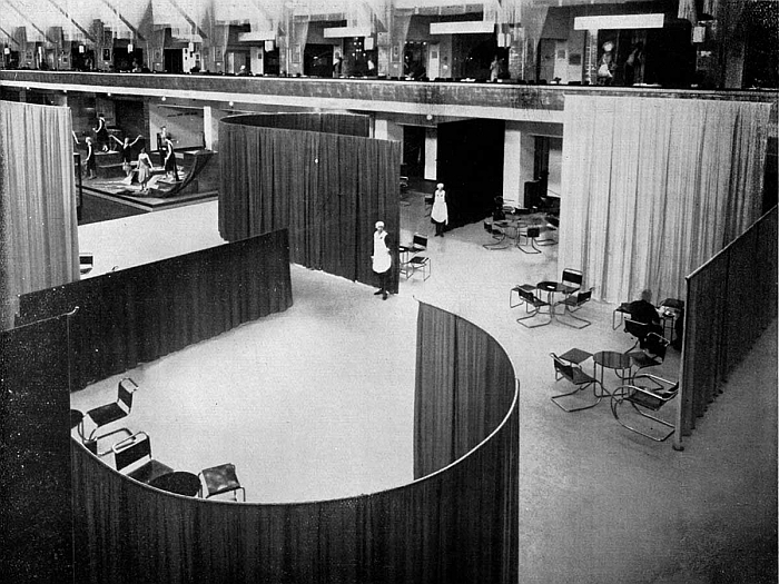 Cafe Samt Seide by Lilly Reich and Mies van der Rohe, realised in context of the 1927 exhibition Die Mode der Dame in Berlin