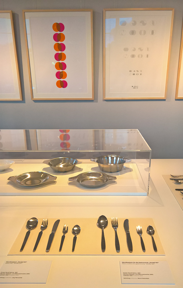 Cutlery and crockery by Christa Petroff-Bohne for Auer Besteck- und Silberwarenwerke, as seen at Beauty of Form. The Designer Christa Petroff-Bohne, Kunstgewerbemuseum Dresden