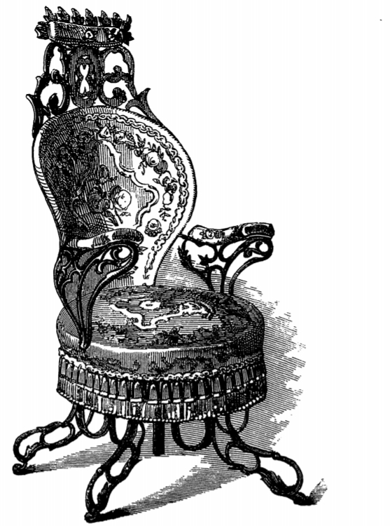 The Centripetal Spring Chair by Thomas E. Warren for the American Chair Company as depicted in the catalogue to the 1851 Great Exhibition in London