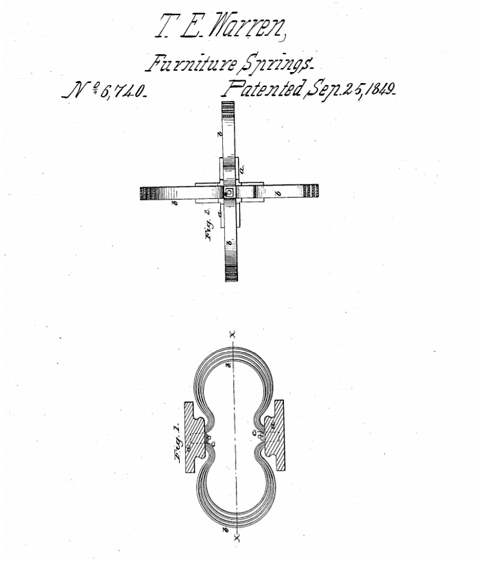 US Patent 6740 awarded to Thomas E. Warren on September 25th 1849