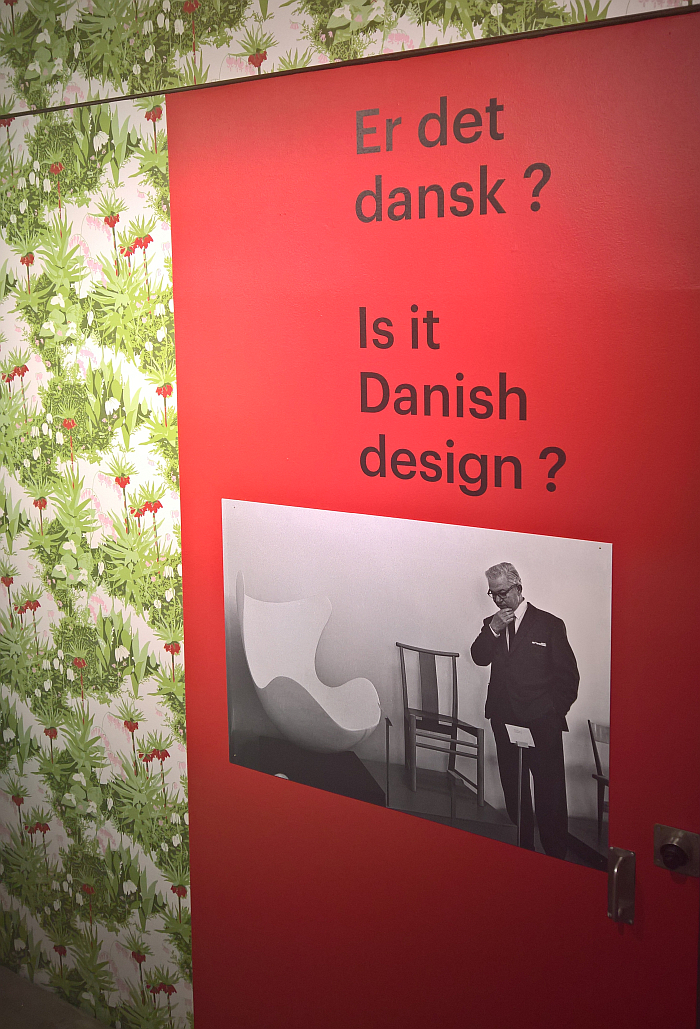 Arne looks uncertain...... The wallpaper is called Crown Imperial, as seen at Arne Jacobsen - Designing Denmark, Trapholt, Kolding