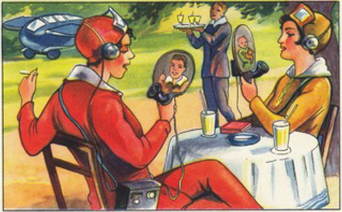 "Future fantasies", Echte Wagner Album, Nr.3, 1930, part of Back to Future - Technikvisionen zwischen Fiktion und Realität, Museum für Kommunikation, Frankfurt (photo courtesy Museum für Kommunikation, Frankfurt)