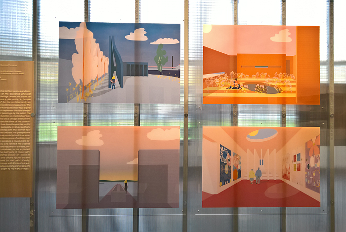 Renderings of the Hilma af Klint Museum by Jana Culek, as seen at The Architecture Machine. The Role of Computers in Architecture, the Architekturmuseum der TU München