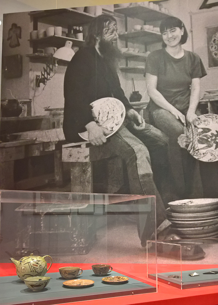 Tea service by Wilfriede Maaß & Karla Woisnitza, and Helge Leiberg & Wilfriede Maaß in Maaß's studio in Berlin-Prennzlauer Berg, as seen at German Design 1949–1989. Two Countries, One History, Vitra Design Museum, Weil am Rhein