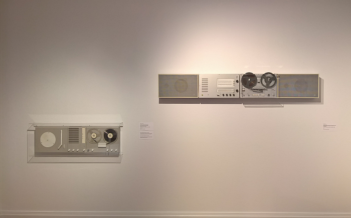 Herbert Lindinger's HfG Ulm Diploma project (supervisor Hans Gugelot) (l) and Studio 2 by Dieter Rams for Braun, as seen at Braun 100, Bröhan-Museum, Berlin