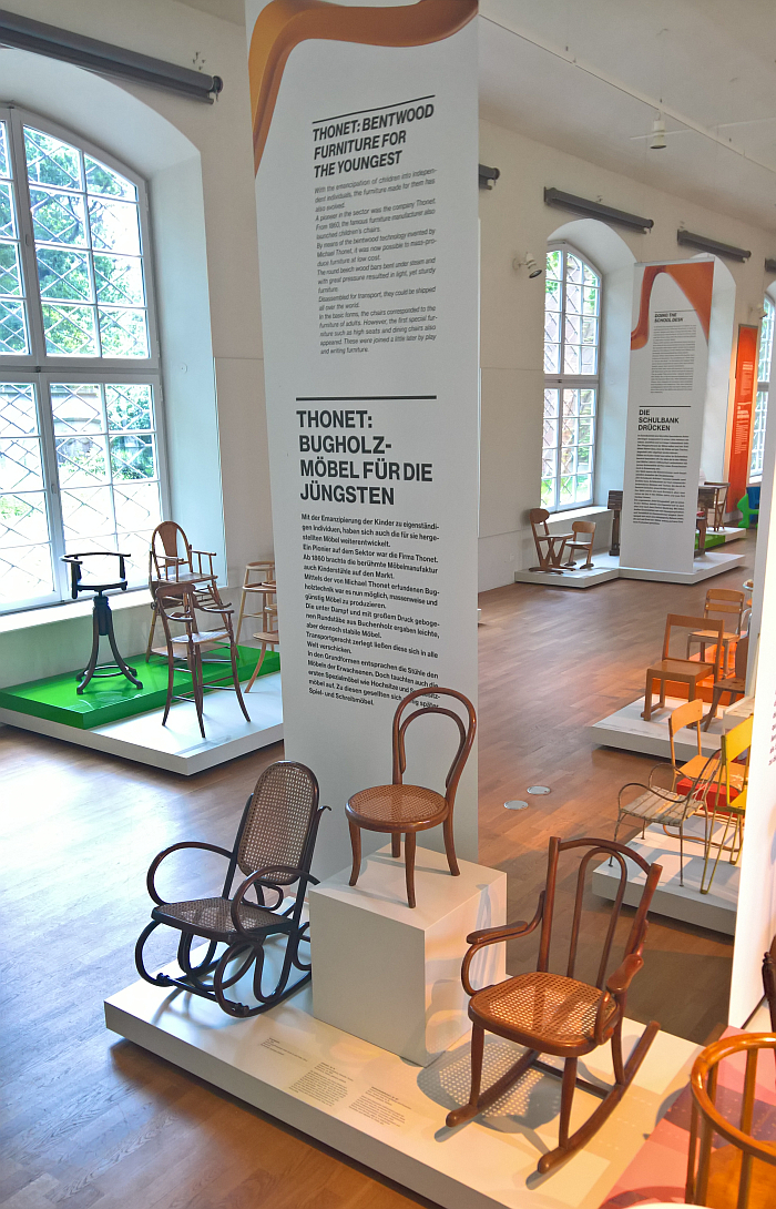 Three late-19th century Thonet children's chairs, as seen at Chairs. For children only!, Grassi Museum für Angewandte Kunst, Leipzig