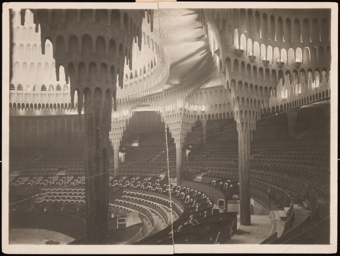 Interior of the Großes Schauspielhaus, Berlin, by Hans Poelzig, ca. 1919-1920, part of Goth – Designing Darkness (Photo © Technische Universität Berlin, courtesy Design Museum Den Bosch