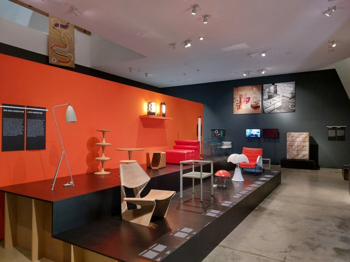 Post-war design as part of the chapter On the Move 1950 - 1990, as seen at Here We Are! Women in Design 1900 - Today, Vitra Design Museum, Weil am Rhein