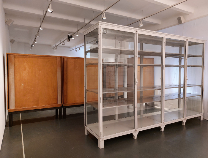 A display cabinet from the Pathological Museum, Berlin, as seen at Organizing Things, Werkbundarchiv - Museum der Dinge, Berlin