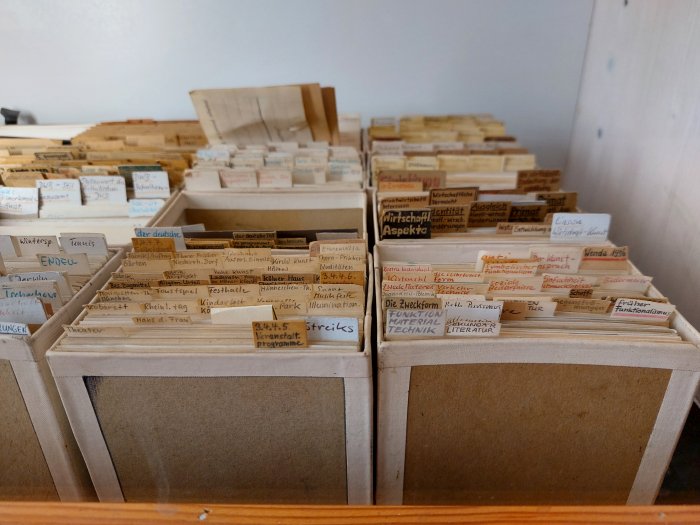 An index card system, as seen at Organizing Things, Werkbundarchiv - Museum der Dinge, Berlin