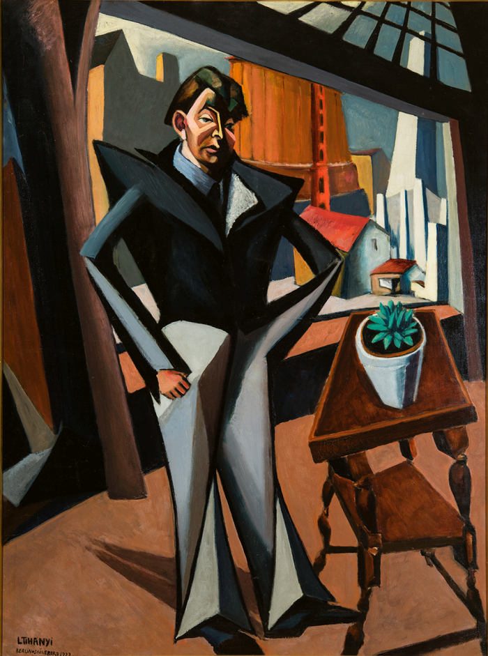 Lajos Tihanyi, Großes Interieur mit Selbstbildnis – Mann am Fenster, part of Magyar Modern. Hungarian Art in Berlin 1910-1933 Berlinische Galerie, Berlin (Photo, Museum der Bildenden Künste - Ungarische Nationalgalerie, courtesy Berlinische Galerie, Berlin)