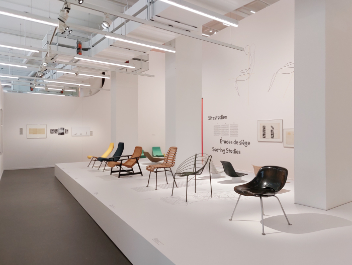 Chairs designed by Emil and Willy Guhl from their late-1940s seating studies, as seen at Willy Guhl. Thinking with your hands, Museum für Gestaltung, Zürich