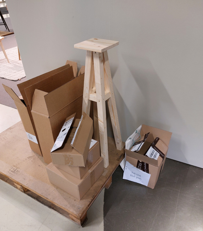 An anonymous, most charming and engaging plant stand and/or perch, as seen at Stockholm Furniture Fair 2023