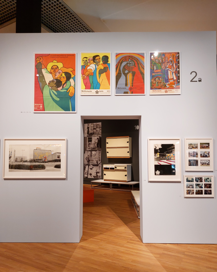 DDR era posters and Branka Tancig's 1950s kitchen design, as seen at Retrotopia. Design for Socialist Spaces at the Kunstgewerbemuseum, Berlin