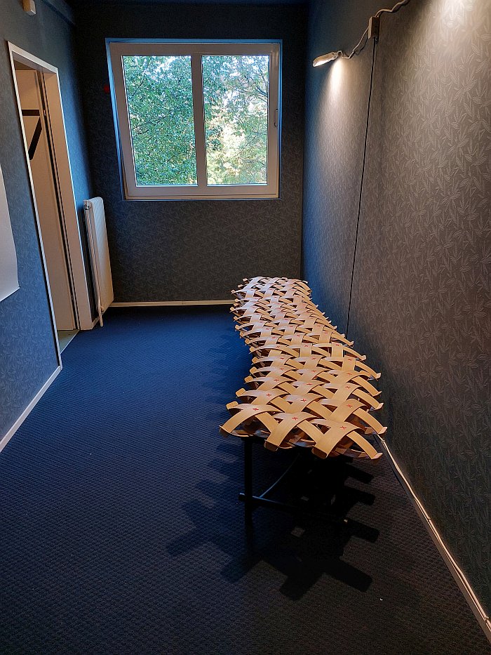 A MOWO - Move with Wood Aera bench, as seen at Vienna Design Week 2023