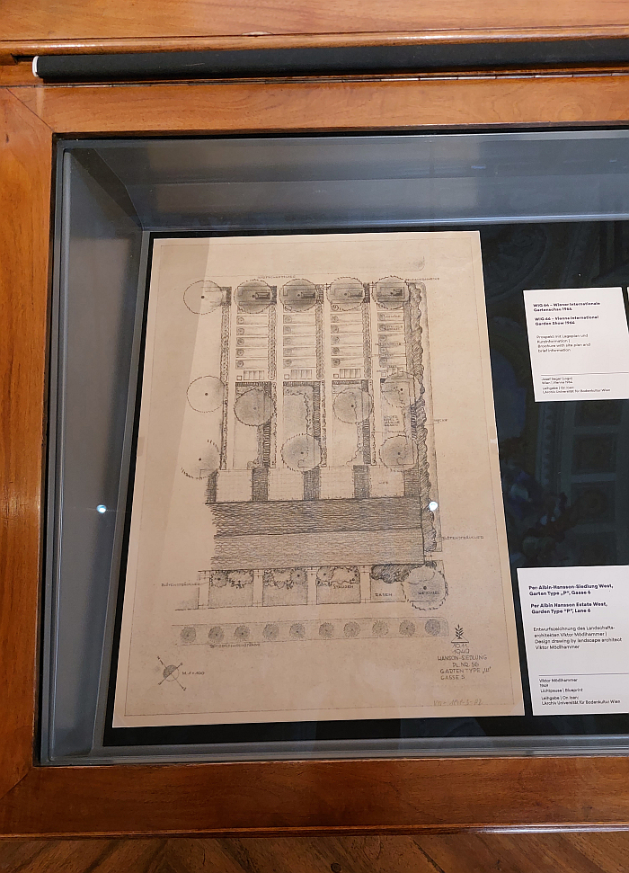 Plans for gardens for the late 1940s Per-Albin-Hansson-Sidelung West, Vienna, as seen at Of Gardens and People. Designed Nature Art and Landscape Architecture, Austrian National Library, Vienna