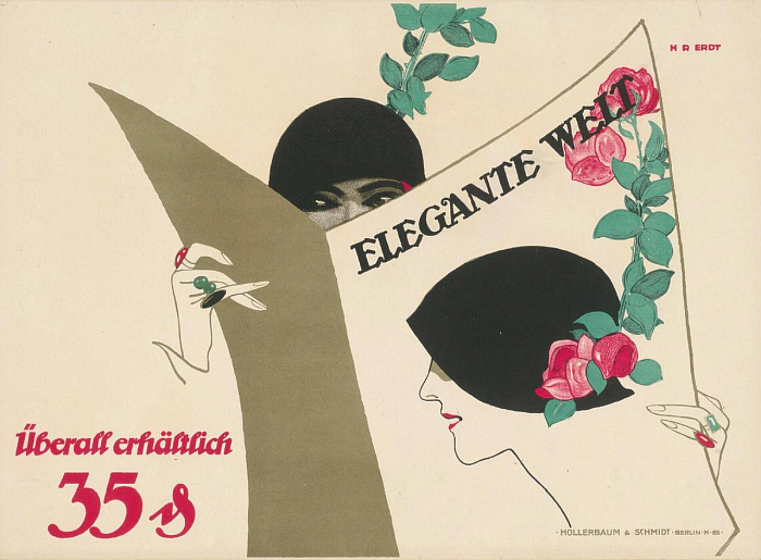 Elegante Welt by Hans Rudi Erdt, ca. 1912, part of The Grand Seduction. Karl Ernst Osthaus and the Beginnings of Consumer Culture, the Kaiser Wilhelm Museum, Kunstmuseen Krefeld (Image courtesy and © Kunstmuseen Krefeld)