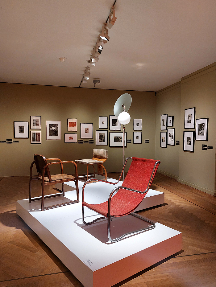 A presentation of photography, and furniture and lighting by Jiří Kroha, Ladislav Žák and an in-house design from Tatra Martin, as seen at Hej rup! The Czech Avant-Garde, Bröhan Museum, Berlin