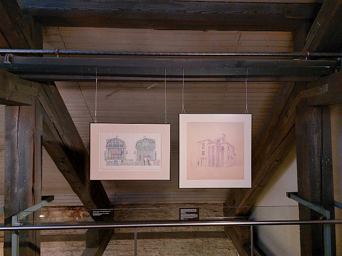 Sketches of Vilen Künnapu's house for Tõnu Virve (l) and Ain Padrik's so-called Physicist House (r), as seen at Bold and Beautiful. Estonian private houses from the 1980s, Eesti Arhitektuurimuuseum, Tallinn