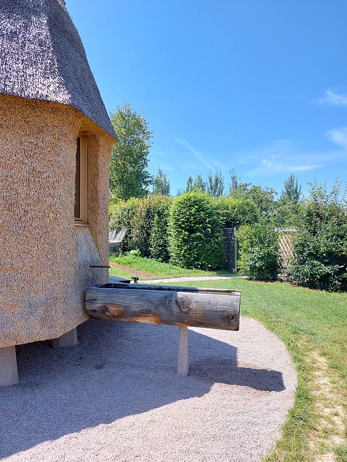 The external water trough of Tsuyoshi Tane’s Garden House, Vitra Campus, Weil am Rhein (July 2024)