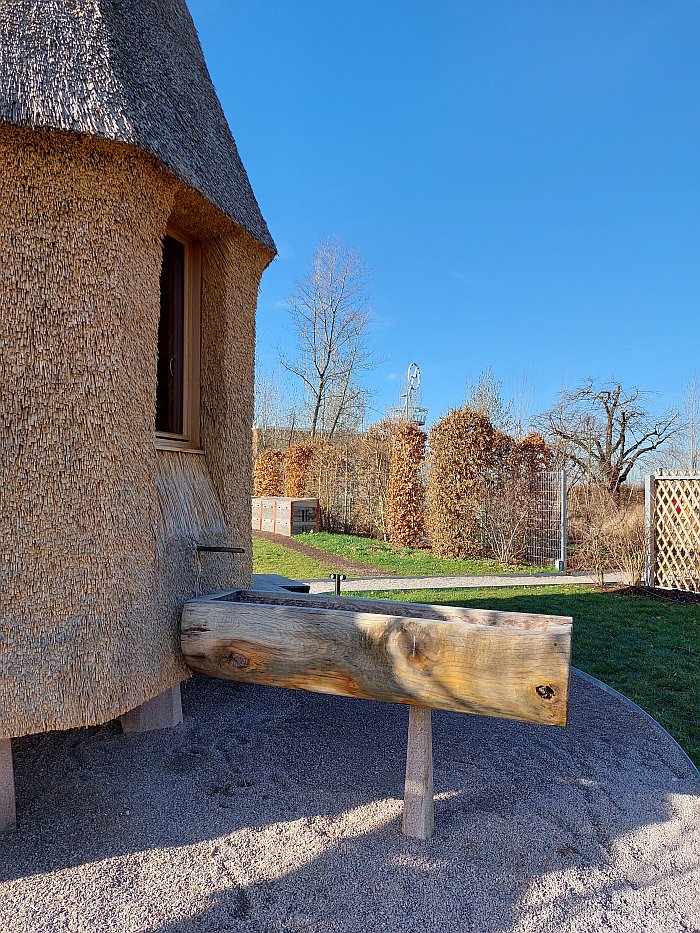 The external water trough of Tsuyoshi Tane's Garden House, Vitra Campus, Weil am Rhein (February 2024)