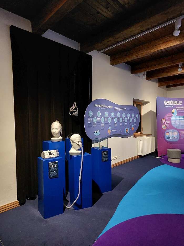 Technical solutions for sleep related medical conditions, as seen at Universe of Sleep, Estonian Health Museum, Tallinn