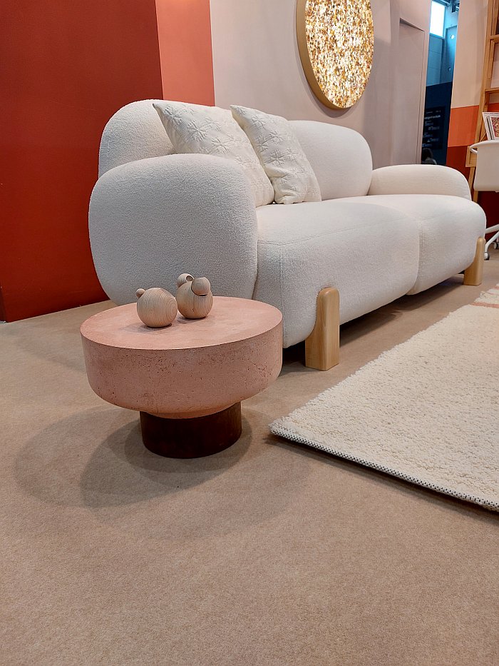 Wabi Sabi lerakó by Rita Koralevics from the Paper-up Collection, as seen Magyar Design, Otthon Design Budapest 2024 (here with the Flow sofa by Anna Cserba)