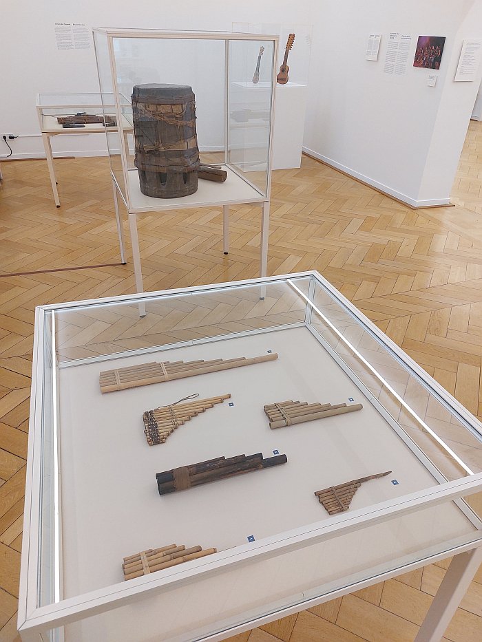 Panpipes, as seen at Sound Sources. Everything is Music!, Weltkulturen Museum, Frankfurt.