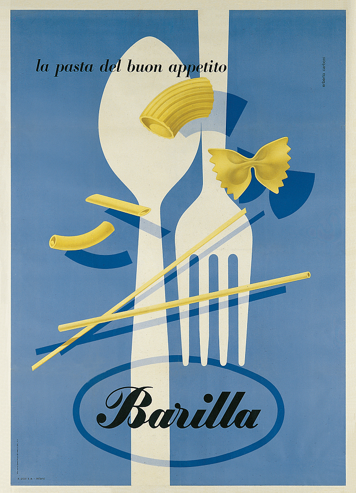  la pasta di buon appetito by Erberto Carboni for Barilla, 1951 part of al dente Pasta & Design, HfG-Archiv Ulm (image courtesy HfG-Archive Ulm)