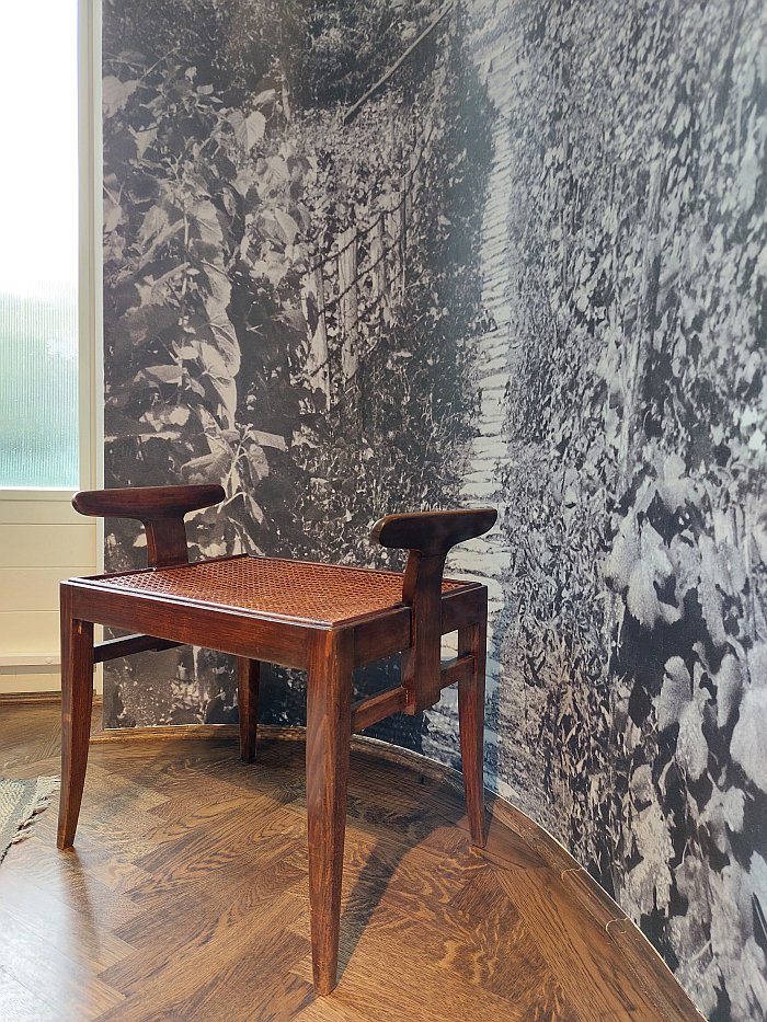 A ca.1940 stool by Kaesz Gyula, as seen in Kaesz Homes 1925-1960. The homes of designer couple Kaesz Gyula and Lukáts Kató, Walter Rózsi Villa, Budapest