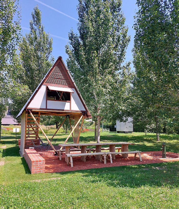 Khudi Bari by Marina Tabassum next to and in dialogue with Diogene by Renzo Piano, Vitra Campus, Weil am Rhein