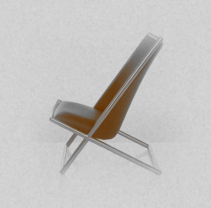 Scissor Chair by Ward Bennett (original photo from the Historia Supellexalis)