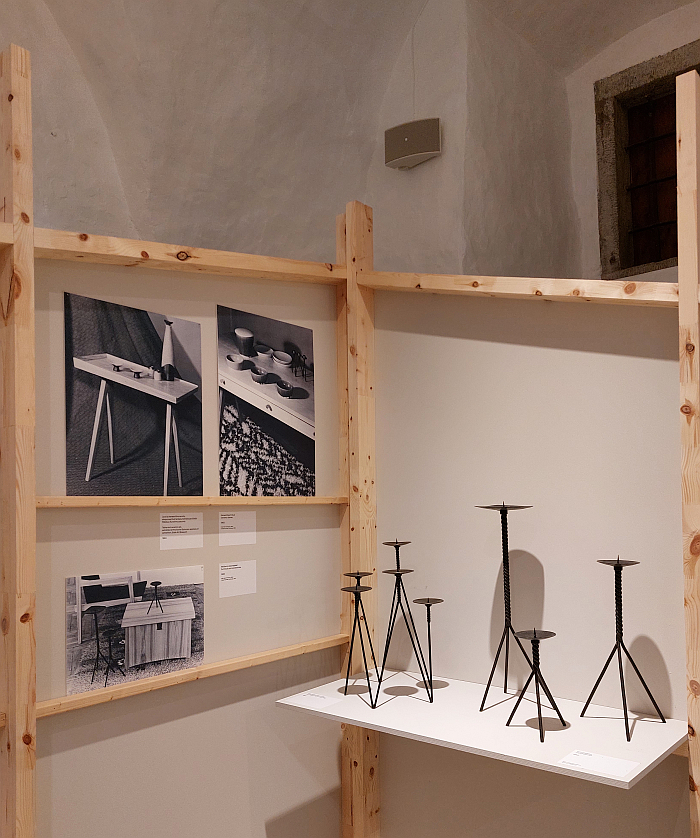 Metal candlesticks by Bruno Tomberg from 1960, as seen at Bruno Tomberg. Inventing Design, Estonian Museum of Applied Art and Design, Tallinn