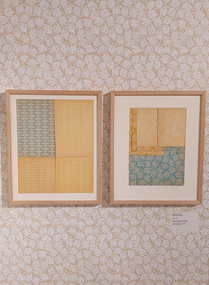 Examples of Bruno Tomberg's early 1950s wallpaper designs, as seen at Bruno Tomberg. Inventing Design, Estonian Museum of Applied Art and Design, Tallinn