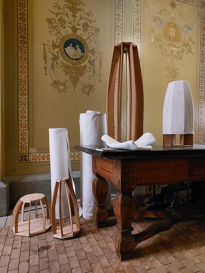 The tools and materials for Burn Lace by Färg & Blanche, as seen at Stockholm Design Week 2025