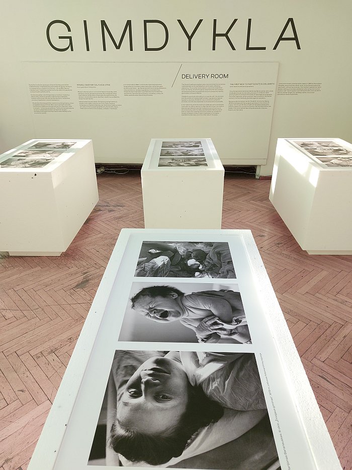 Photos by Marijonas Baranauskas and Jonas Amreaska inside hospital delivery rooms, as seen at Fairy Tale. Childhood in Lithuania during the late Soviet era, Kaunas Picture Gallery