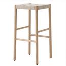 Betty Barstool, Bar version: 76 cm, Natural oak / natural linen