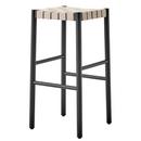 Betty Barstool, Bar version: 76 cm, Black / natural linen