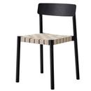 Betty Chair, Black / natural linen, Without armrests