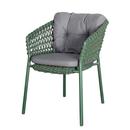 Ocean Chair, Open soft Rope – Dark green, Natté - Grey