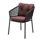 Ocean Chair, Open soft Rope – Dark grey, Wove - Dark bordeaux