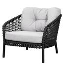 Ocean Lounge Chair large, Open soft Rope – Dark grey, Link - White grey