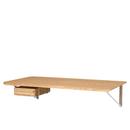 AB019 Wall Desk, Oiled oak , With oiled oak drawer, left